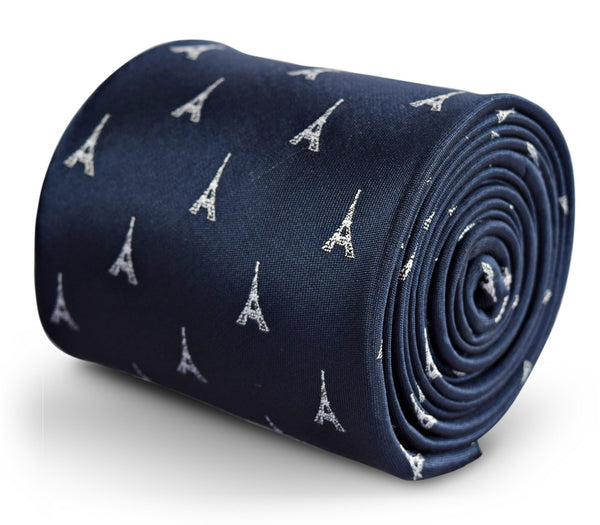 navy tie with French Eiffel Tower design